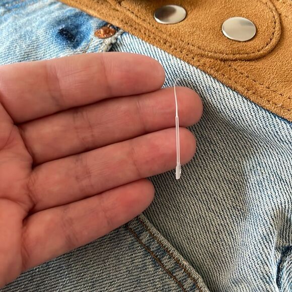 Re/Done Light Blue Distressed Mini Skirt - Picture 6 of 7